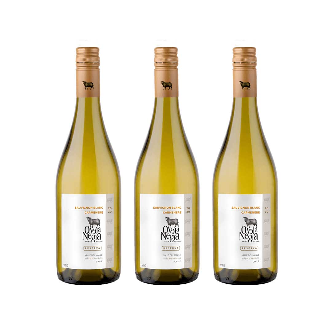 3x Vino Oveja Negra Reserva Sauvignon Blanc Carmenere 750ml