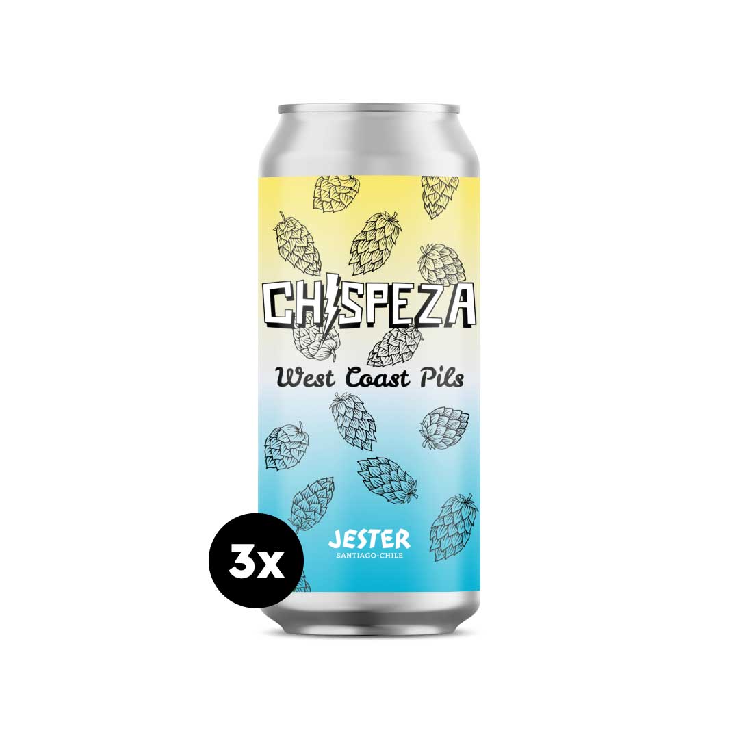 Pack 3 Cerveza Jester Chispeza West Coast Pils 473ml