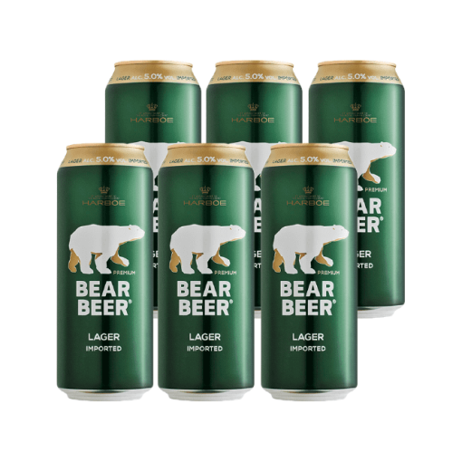 Pack 6 un. Cerveza Bear Beer 5° Lager 500 Cc Lata