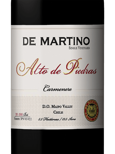 Vino De Martino Alto de Piedras Carmenère 750 cc