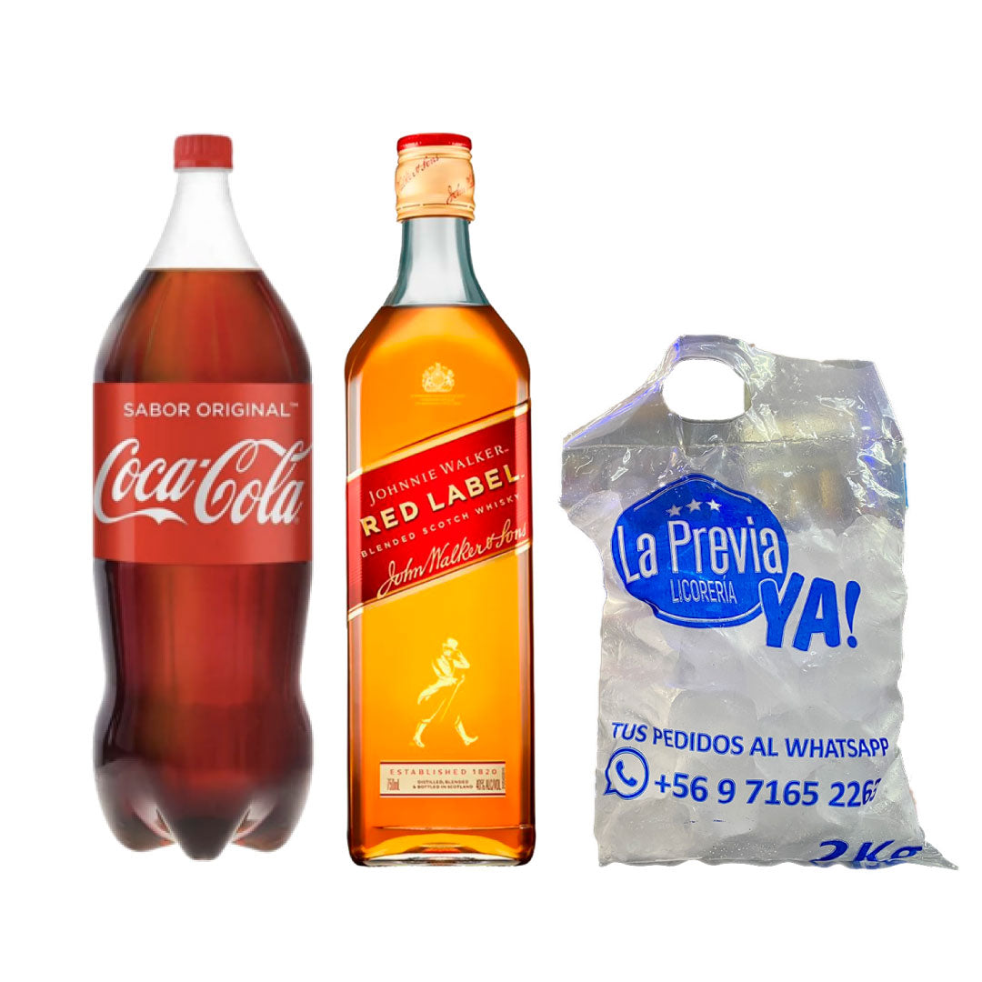 Promo Johnnie Walker Red Label 40° 750ml + Coca Cola 2,5 + Hielo