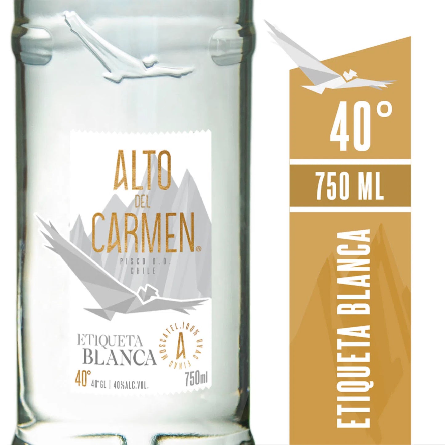 Pisco Alto del Carmen Etiqueta Blanca 750cc