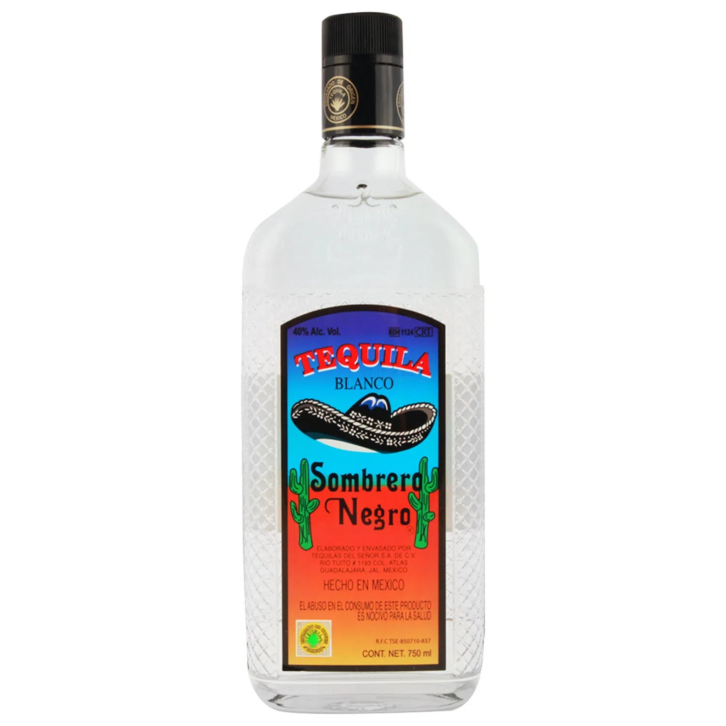 Tequila Blanco Sombrero Negro 40° 750 cc