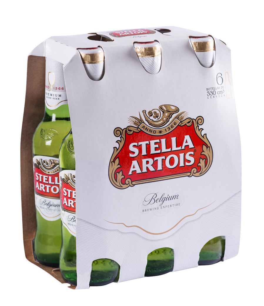 Pack 6 un. Cerveza Stella Artois botella 330 cc