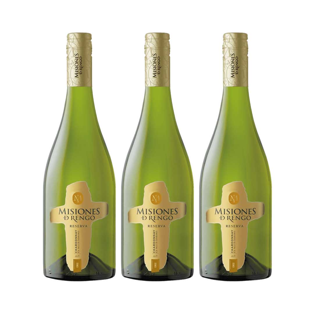 Pack 3x Vino Misiones de Rengo Reserva Chardonnay 750ml