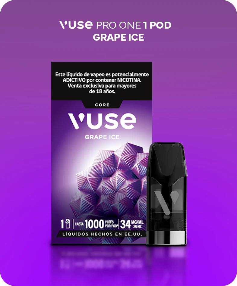 Líquido Vuse 1000 Grape Ice 1 Pod