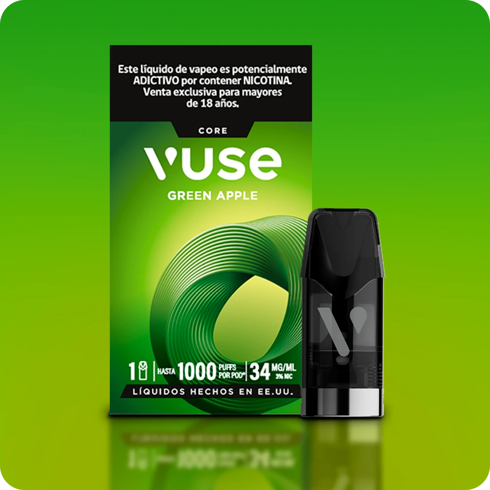 Líquido Vuse 1000 Green Apple 1 Pod