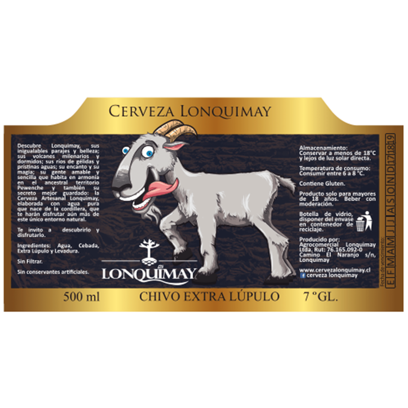 Lonquimay Chivo Extra Lupulos 500cc Botellín