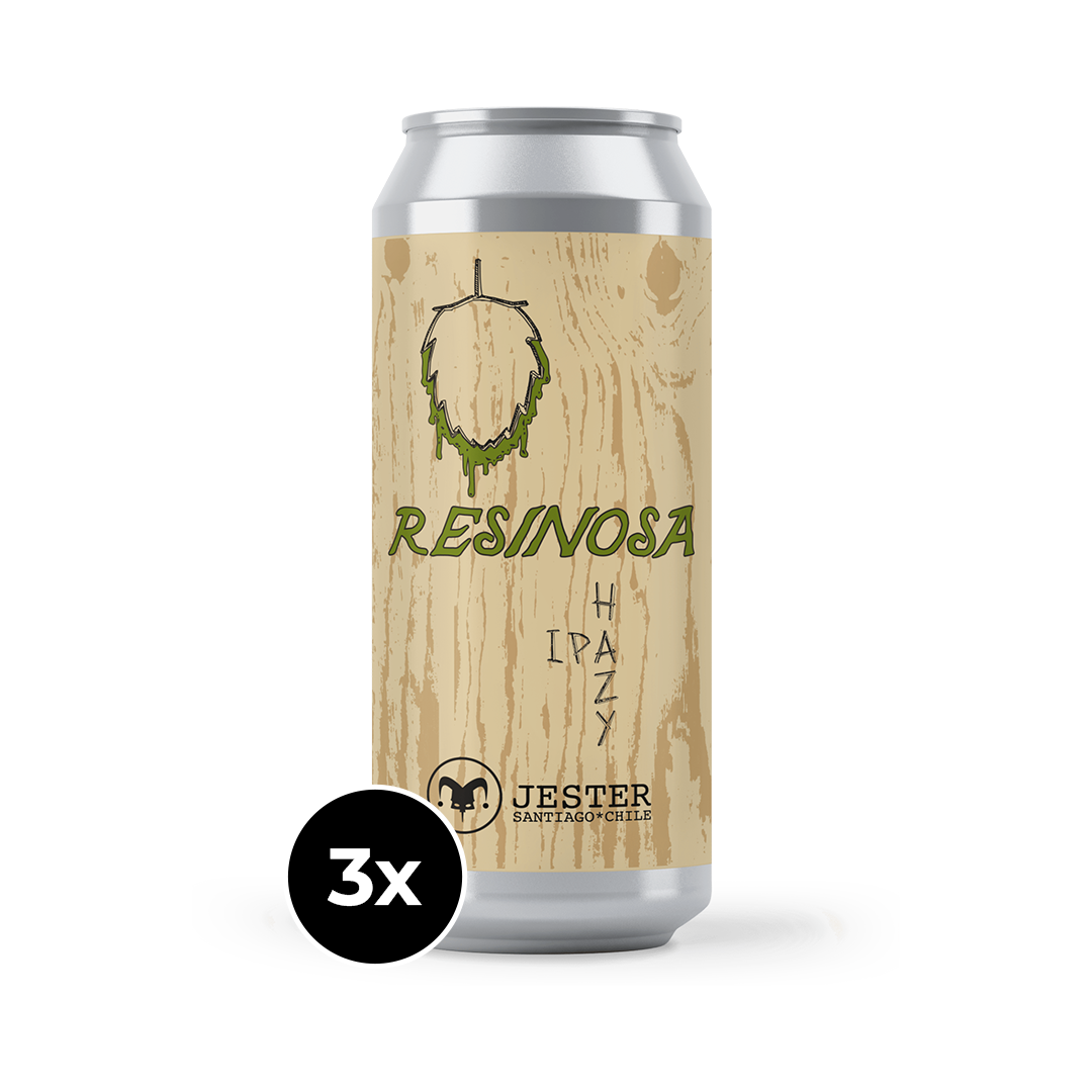 3 Pack Jester Resinosa Hazy IPA Lata 473 cc