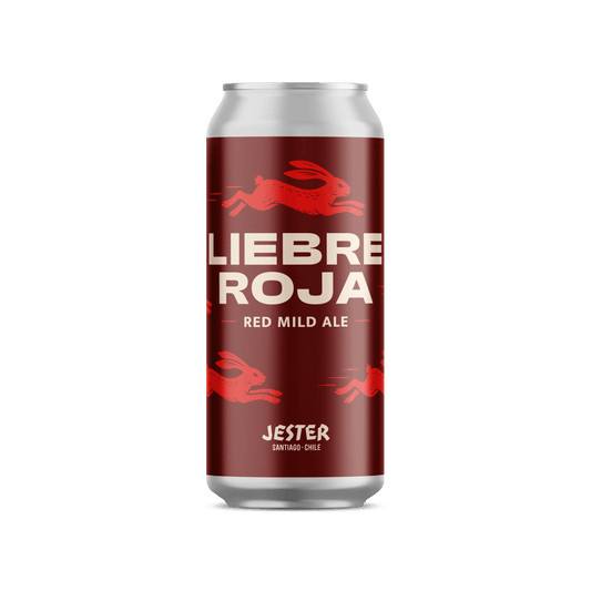 Cerveza Jester Liebre Roja Red Mild Ale Lata 473cc