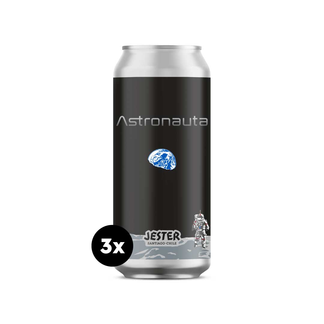 Pack 3x Cerveza Jester Astronauta American Stout Lata 473cc