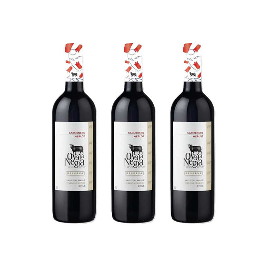 3x Vino Oveja Negra Reserva Carmenere Merlot 750ml
