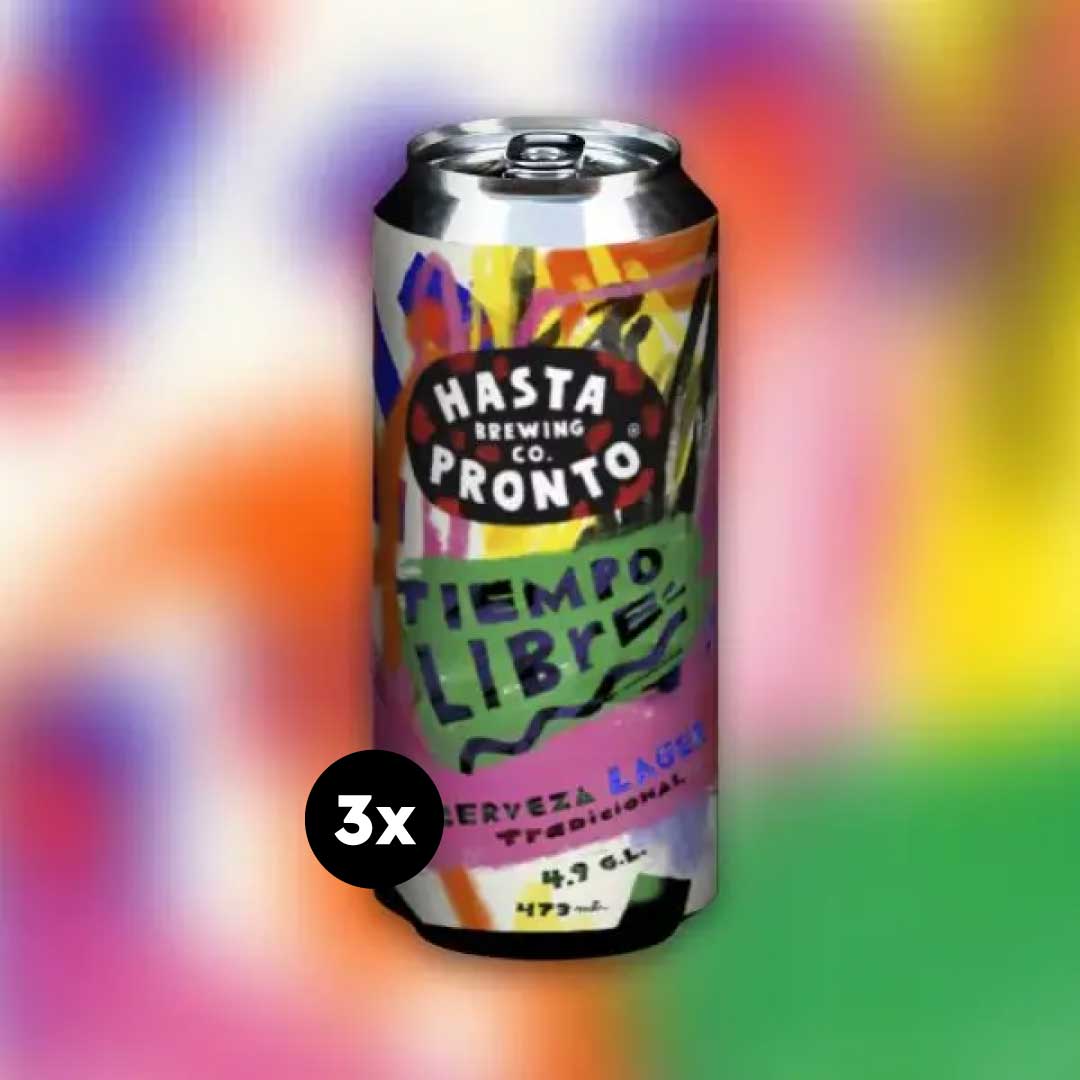 Pack 3x Cerveza Hasta Pronto Tiempo Libre Lager 473 cc