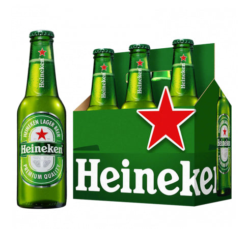 Cerveza Heineken Lager Six Pack botella 330 cc