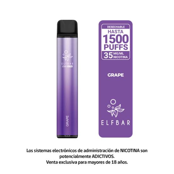 Elfbar Grape Vape Desechable 1500 Puffs