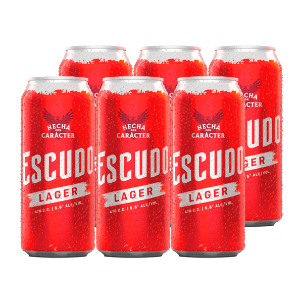 Pack 6 un. Cerveza Escudo Lata 470 CC
