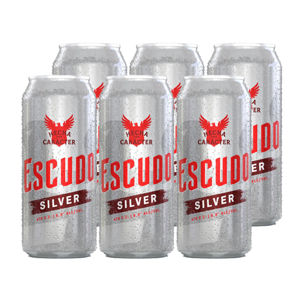 Six Pack Cerveza Escudo Silver Lata 470 CC