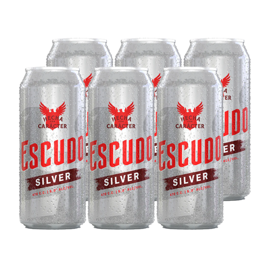 Six Pack Cerveza Escudo Silver Lata 470 CC