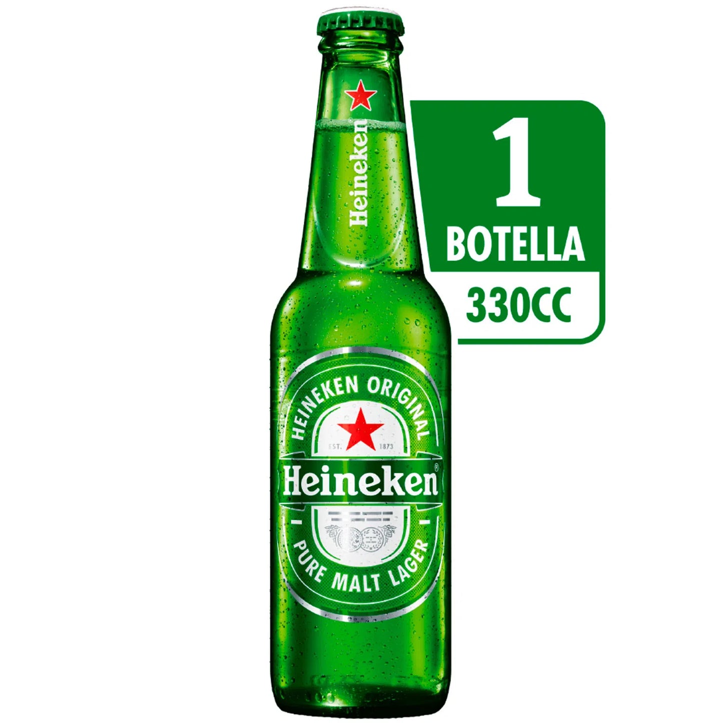 Cerveza Heineken Lager botella 330 cc