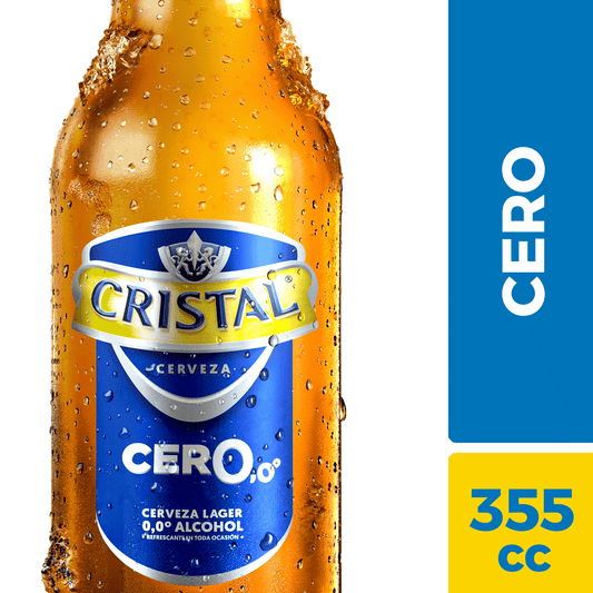 Cerveza Cristal Cero Botella 355cc
