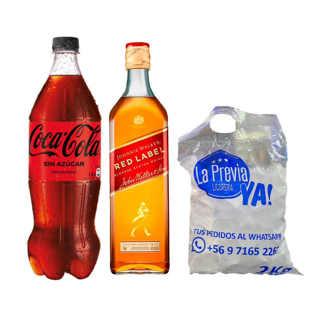 Promo Johnnie Walker Red Label 40° 750ml + Coca Cola Zero 1,5 + Hielo