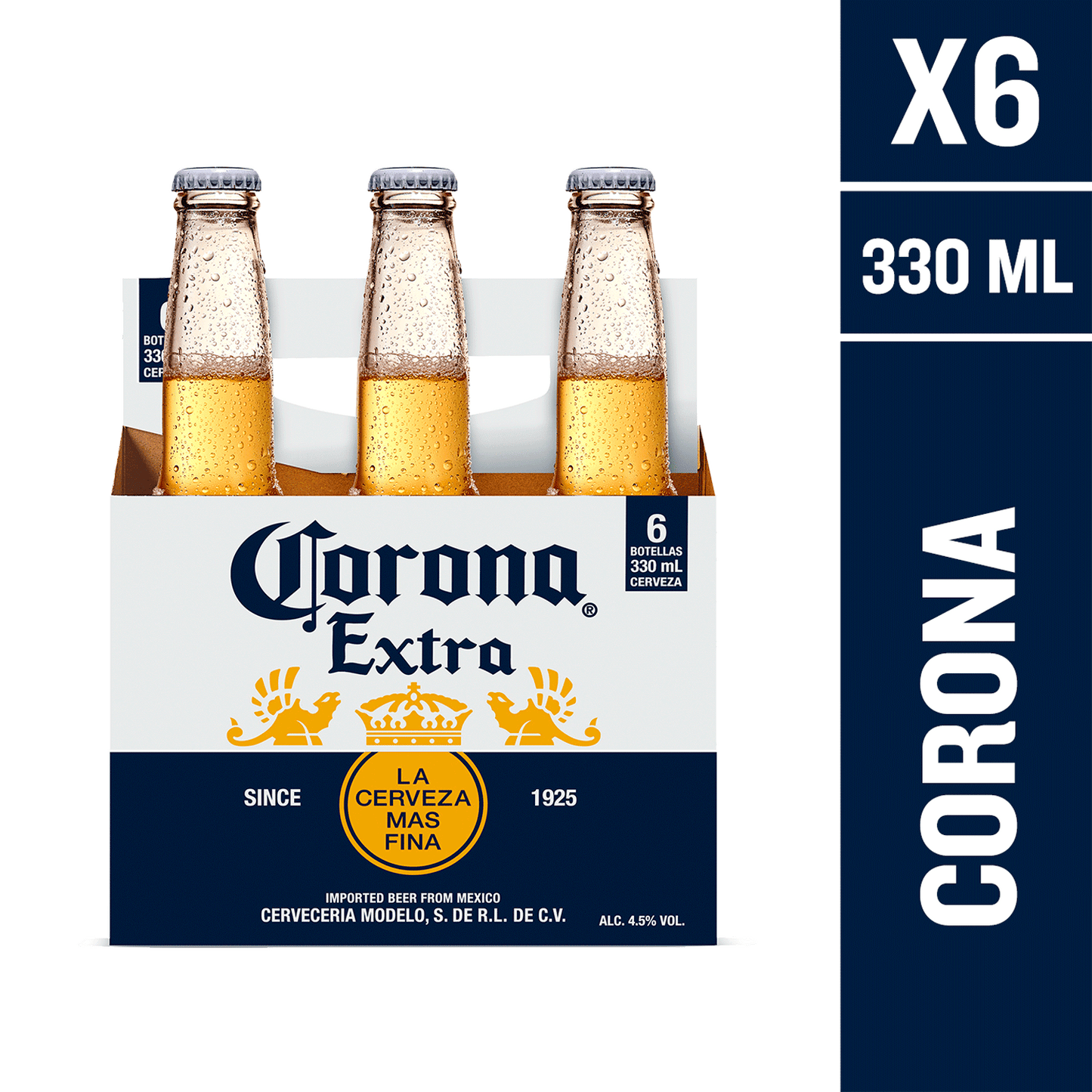 Pack 6 un. Cerveza Corona Lager 4.5° 330 cc