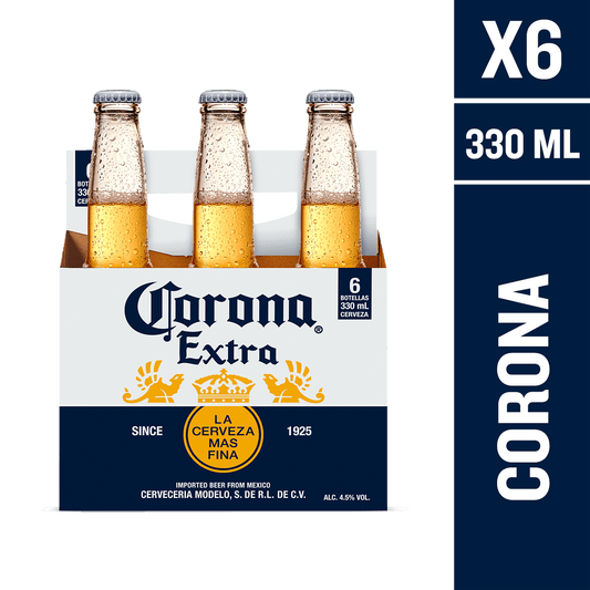 Pack 6 un. Cerveza Corona Lager 4.5° 330 cc