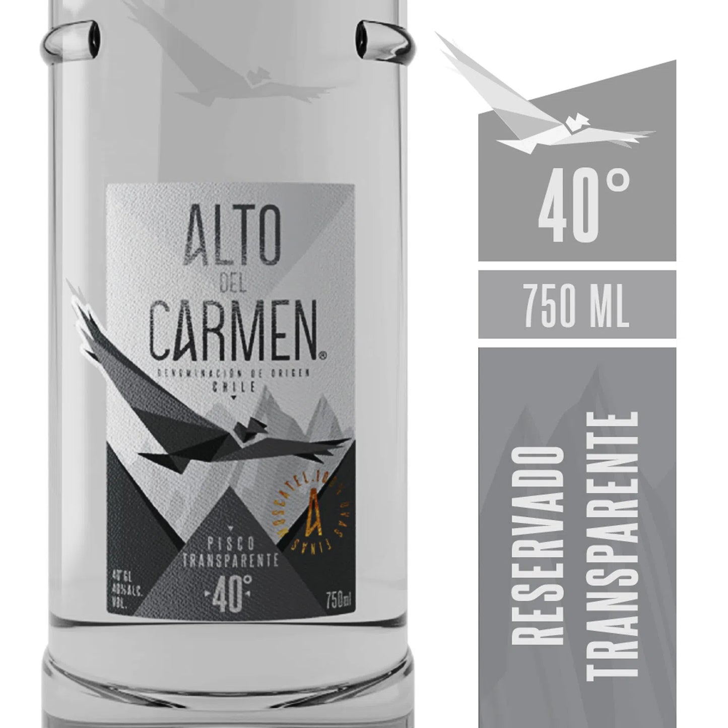 Pisco Alto del Carmen 40° Reservado Transparente