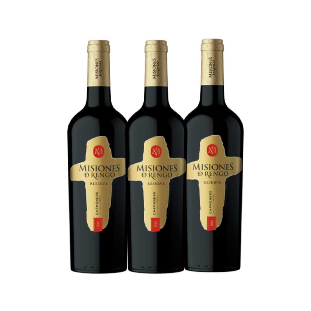 Pack 3x Vino Misiones de Rengo Reserva Carmenere 750ml