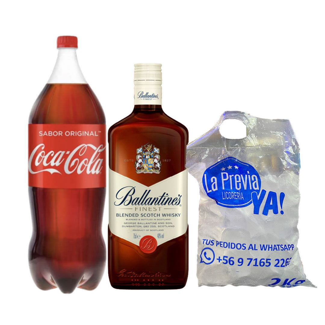 Promo Whisky Ballantines Finest Whisky 750 ml + Coca Cola 1.5 L + Hielo