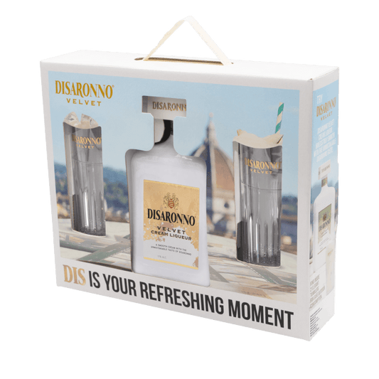 Pack Disaronno Velvet 700cc + 2 Vasos Vidrio
