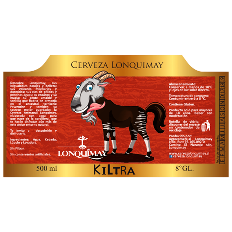 Cerveza Lonquimay Kiltra 500cc Botellín